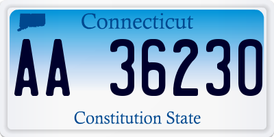 CT license plate AA36230