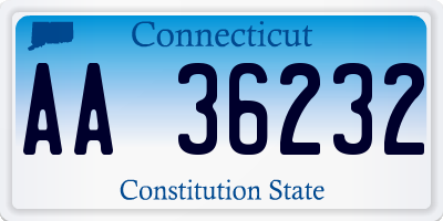 CT license plate AA36232