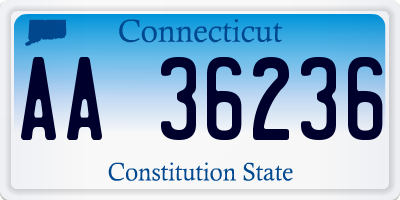 CT license plate AA36236