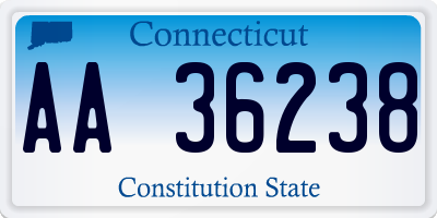 CT license plate AA36238