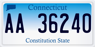 CT license plate AA36240