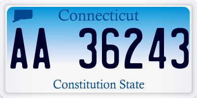 CT license plate AA36243