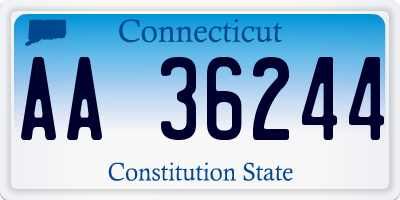 CT license plate AA36244