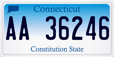 CT license plate AA36246