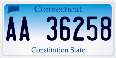 CT license plate AA36258