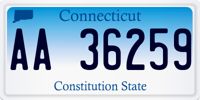 CT license plate AA36259