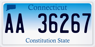 CT license plate AA36267