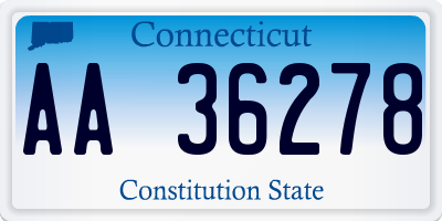 CT license plate AA36278