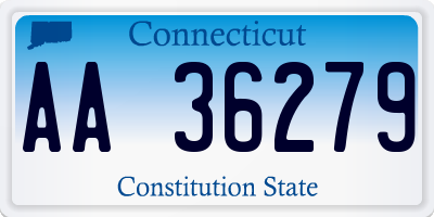 CT license plate AA36279