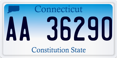 CT license plate AA36290