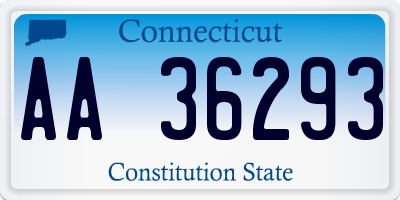 CT license plate AA36293