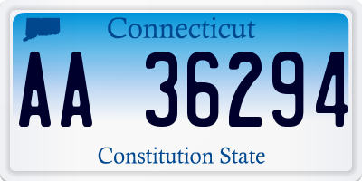 CT license plate AA36294