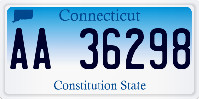 CT license plate AA36298