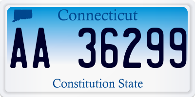 CT license plate AA36299
