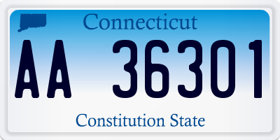 CT license plate AA36301