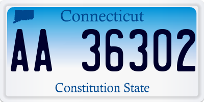 CT license plate AA36302
