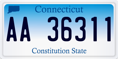 CT license plate AA36311