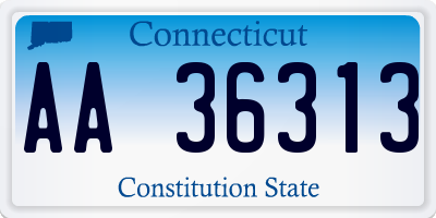 CT license plate AA36313