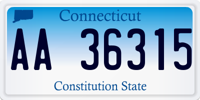 CT license plate AA36315