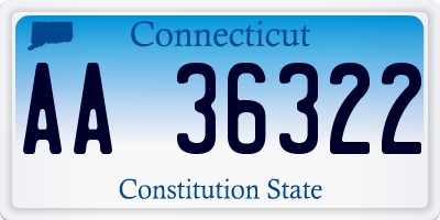 CT license plate AA36322