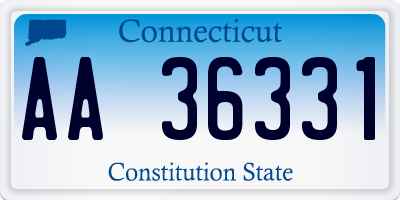 CT license plate AA36331