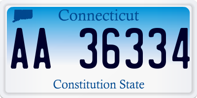 CT license plate AA36334