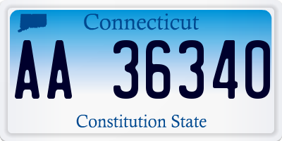 CT license plate AA36340