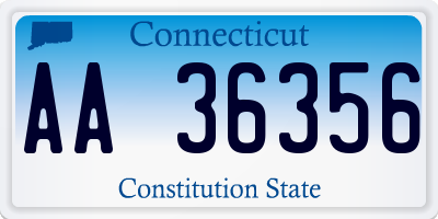 CT license plate AA36356