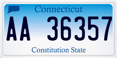 CT license plate AA36357