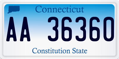 CT license plate AA36360