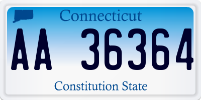 CT license plate AA36364