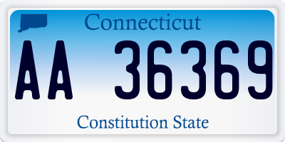 CT license plate AA36369