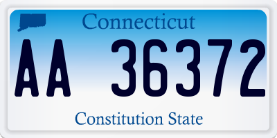 CT license plate AA36372