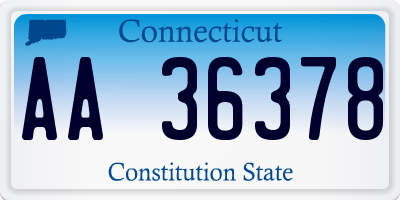 CT license plate AA36378