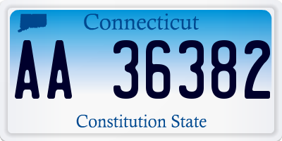 CT license plate AA36382