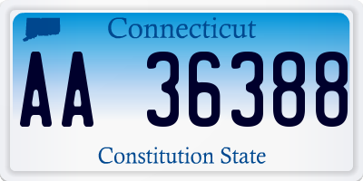 CT license plate AA36388