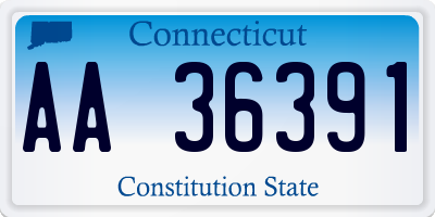 CT license plate AA36391