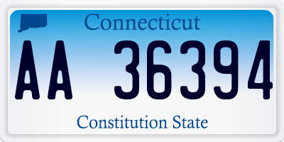 CT license plate AA36394