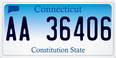 CT license plate AA36406