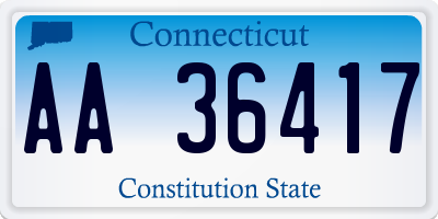 CT license plate AA36417
