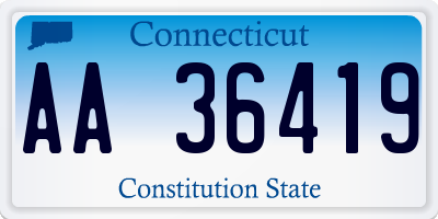 CT license plate AA36419