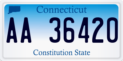 CT license plate AA36420