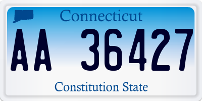 CT license plate AA36427