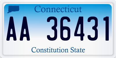 CT license plate AA36431