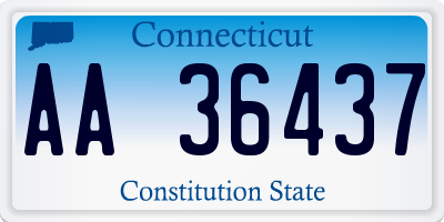 CT license plate AA36437