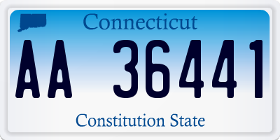 CT license plate AA36441