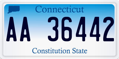 CT license plate AA36442