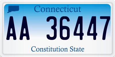 CT license plate AA36447