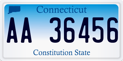 CT license plate AA36456