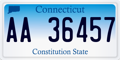CT license plate AA36457